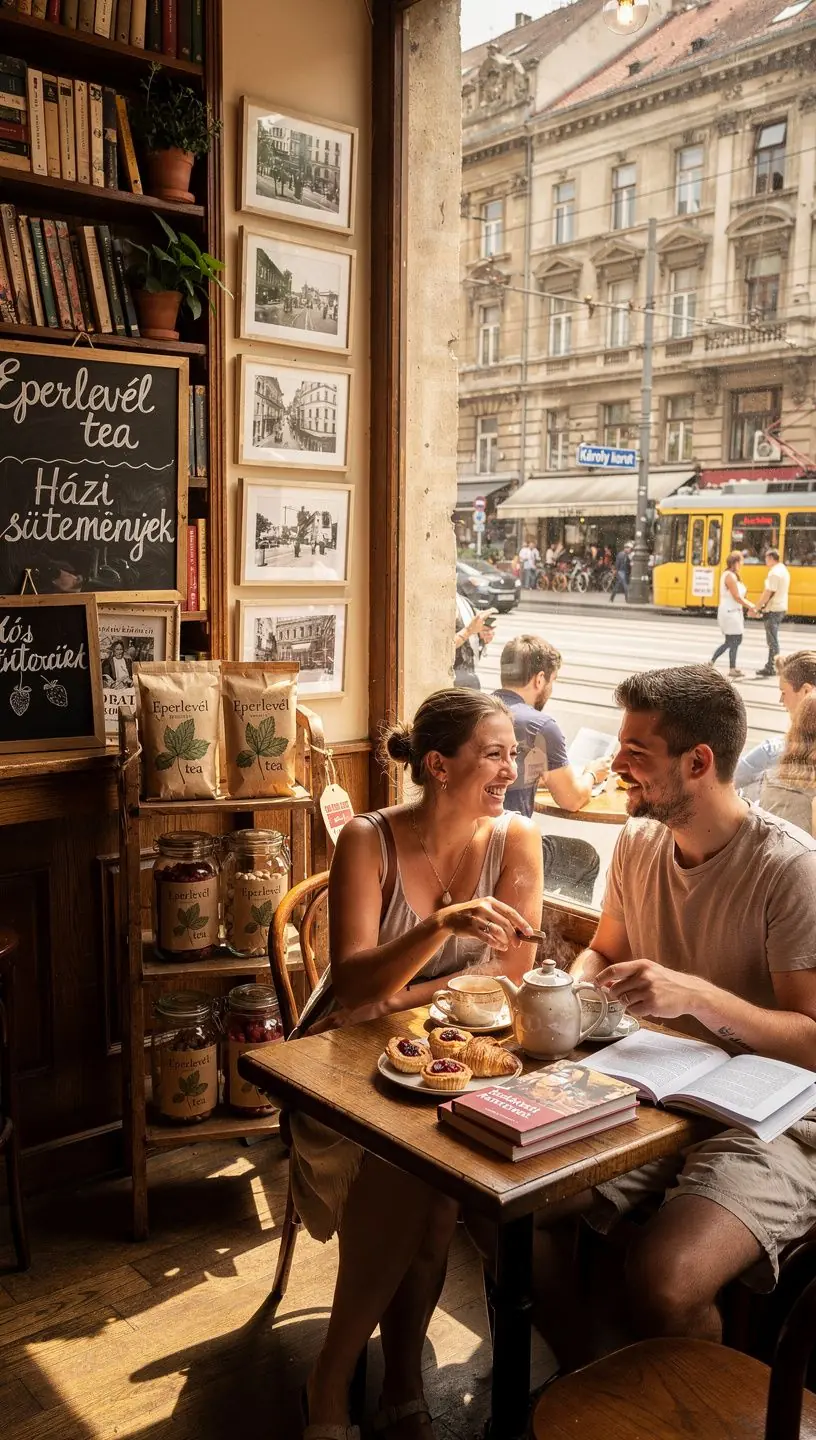 Eperlevél tea szervírozása egy elegáns terítéken.